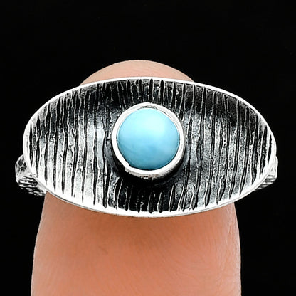 Natural Larimar (Dominican Republic) Ring size-8 R-1573 SDR244271