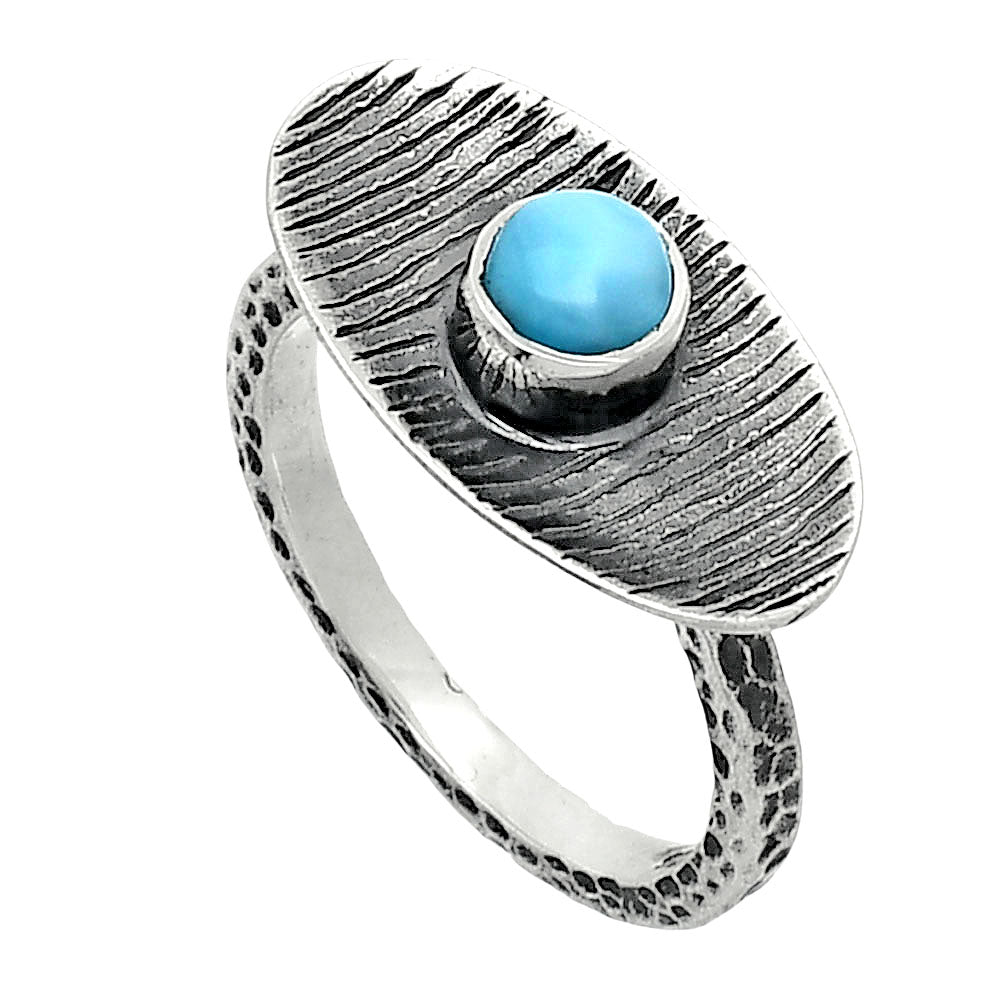 Natural Larimar (Dominican Republic) Ring size-8 R-1573 SDR244271