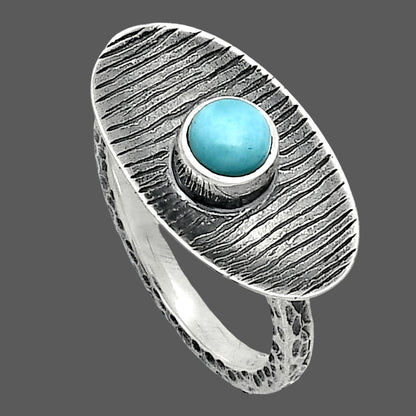 Natural Larimar (Dominican Republic) Ring size-6 R-1573 SDR244272
