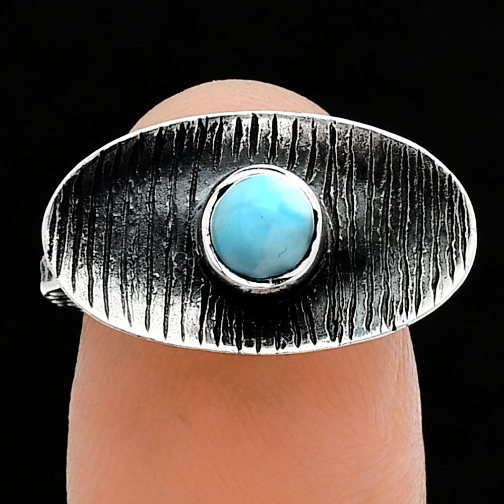 Natural Larimar (Dominican Republic) Ring size-6 R-1573 SDR244273