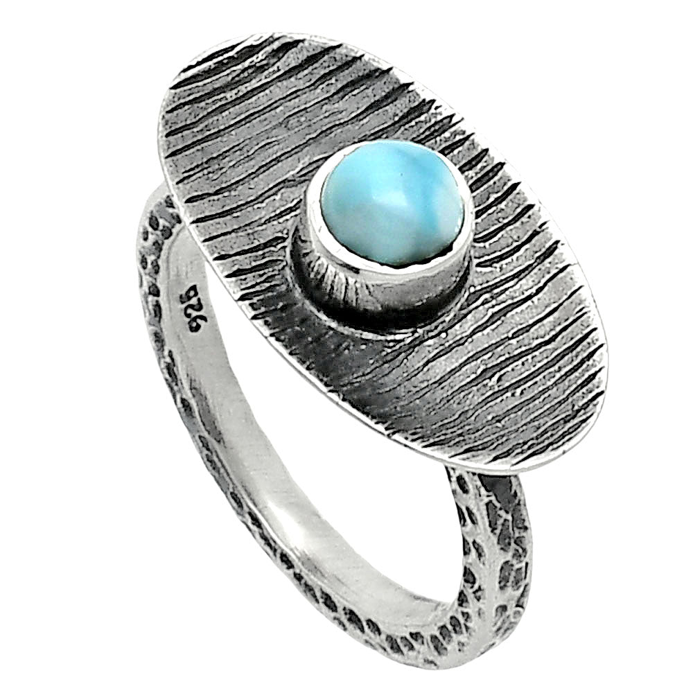 Natural Larimar (Dominican Republic) Ring size-6 R-1573 SDR244273