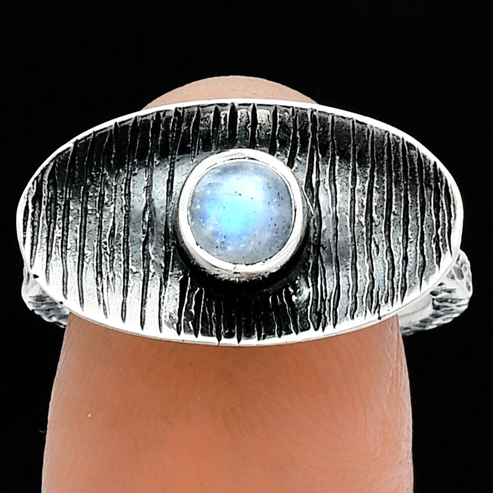 Natural Rainbow Moonstone - India Ring size-7 R-1573 SDR244286