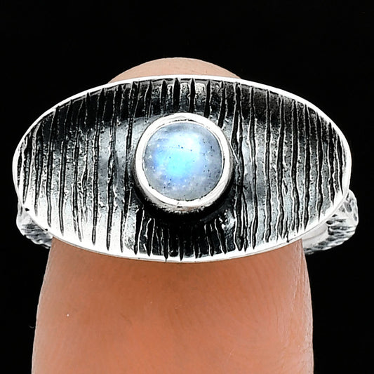 Natural Rainbow Moonstone - India Ring size-7 R-1573 SDR244286