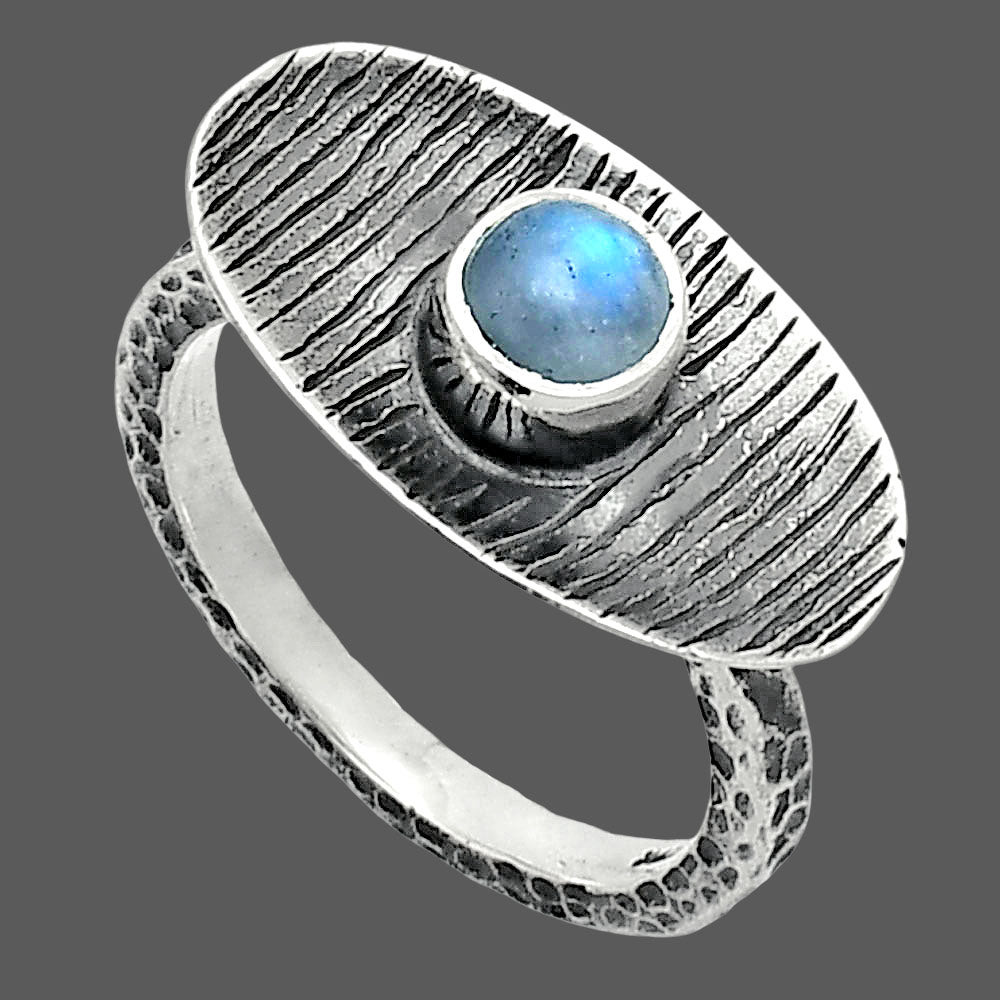Natural Rainbow Moonstone - India Ring size-7 R-1573 SDR244286
