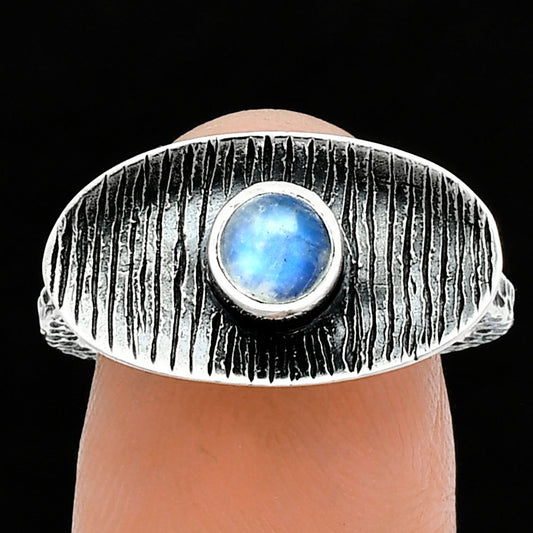 Natural Rainbow Moonstone - India Ring size-8 R-1573 SDR244287
