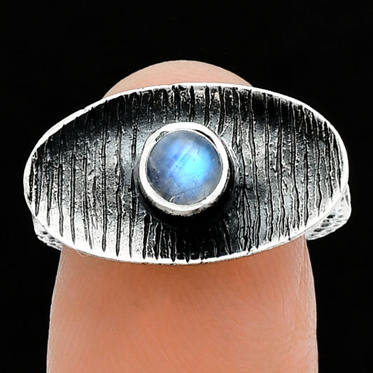 Natural Rainbow Moonstone - India Ring size-6 R-1573 SDR244288