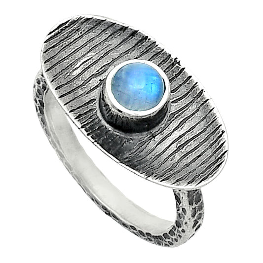 Natural Rainbow Moonstone - India Ring size-6 R-1573 SDR244288