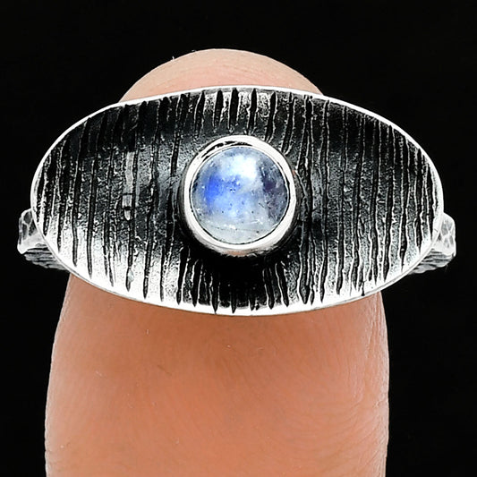 Natural Rainbow Moonstone - India Ring size-8.5 R-1573 SDR244289