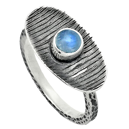 Natural Rainbow Moonstone - India Ring size-8.5 R-1573 SDR244289