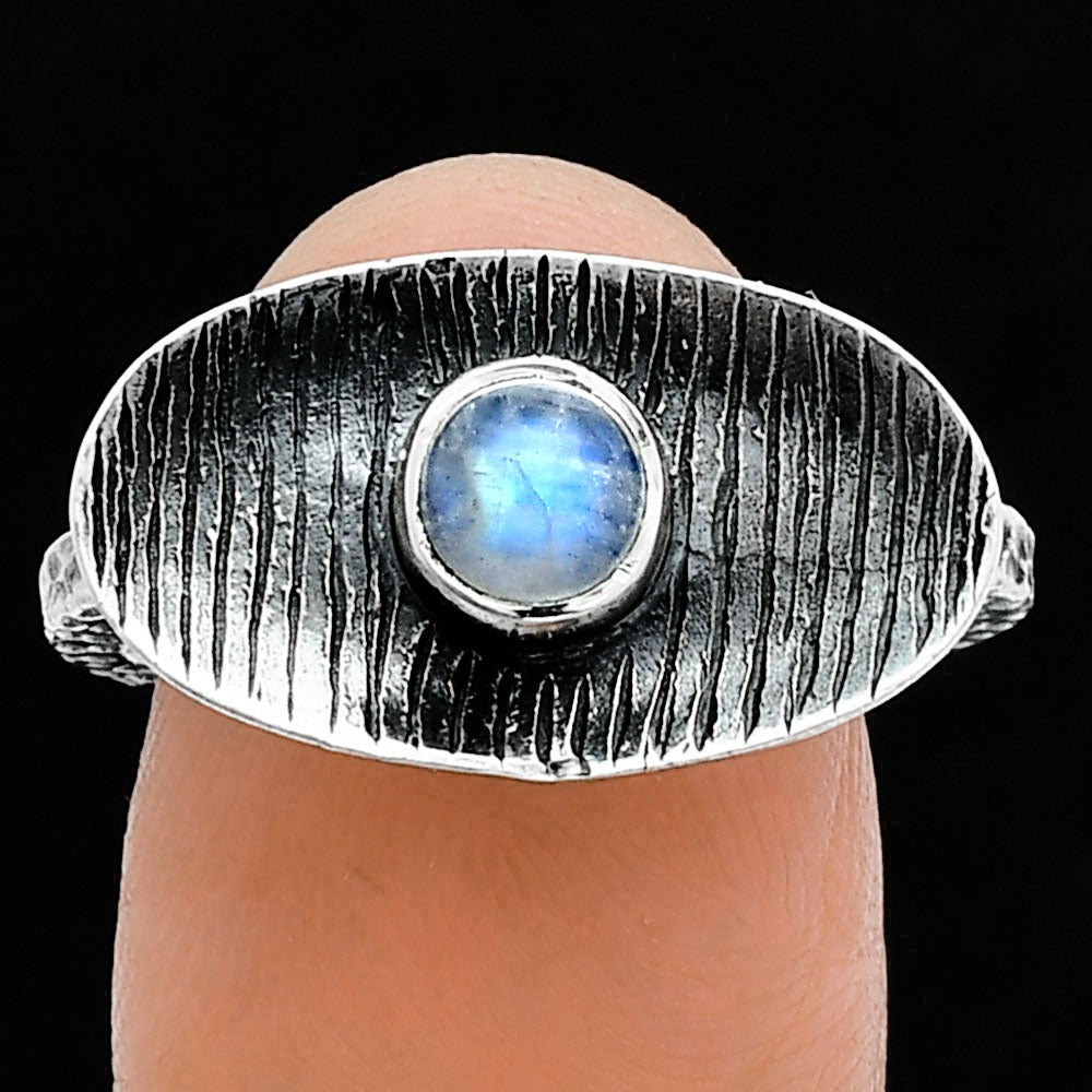 Natural Rainbow Moonstone - India Ring size-8.5 R-1573 SDR244290
