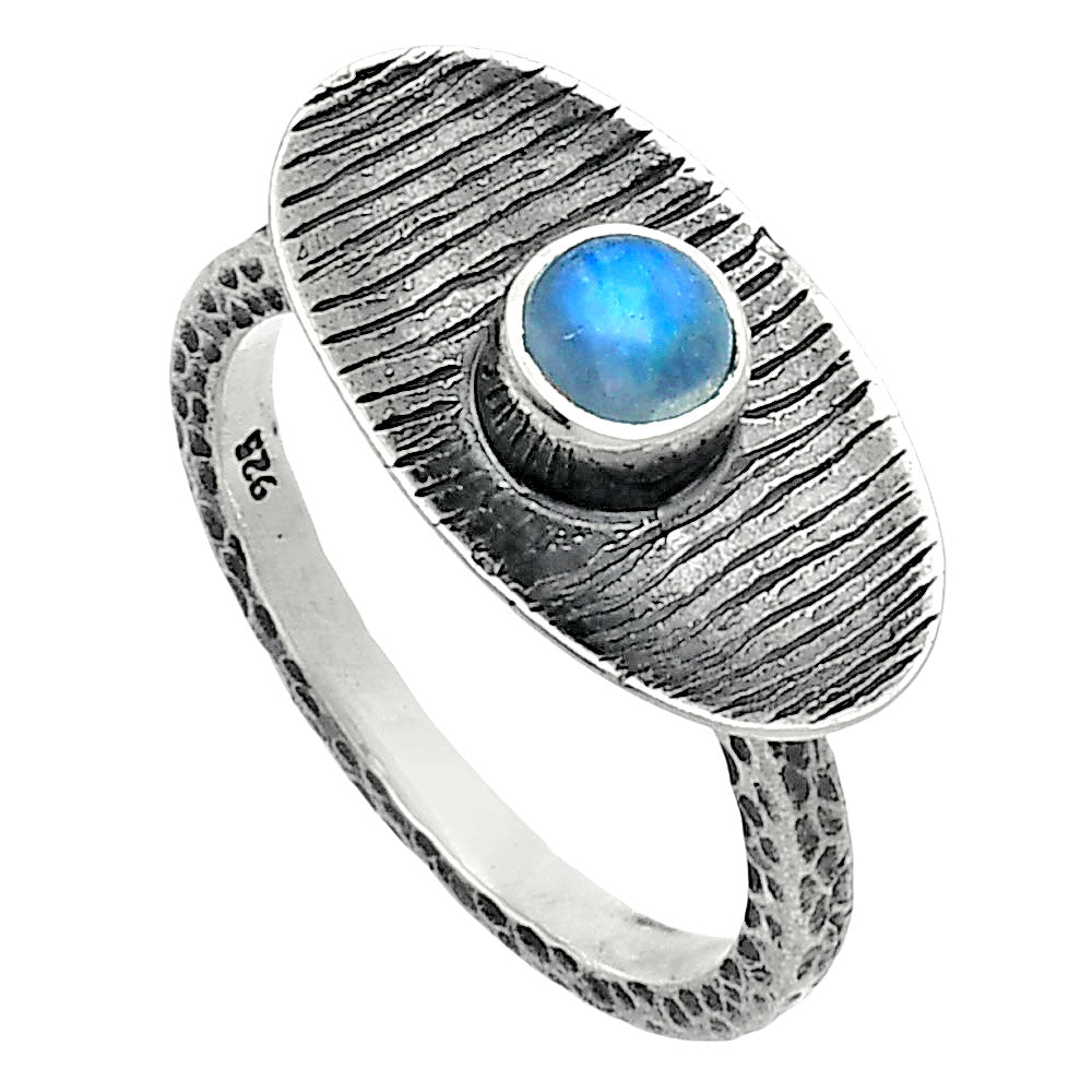 Natural Rainbow Moonstone - India Ring size-8.5 R-1573 SDR244290