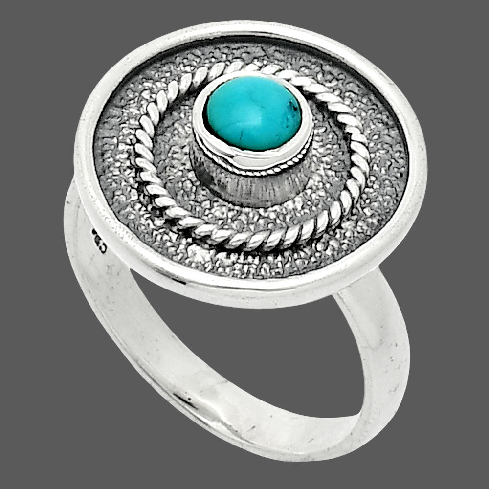 Natural Rare Turquoise Nevada Aztec Mt Ring size-7.5 R-1439 SDR244296