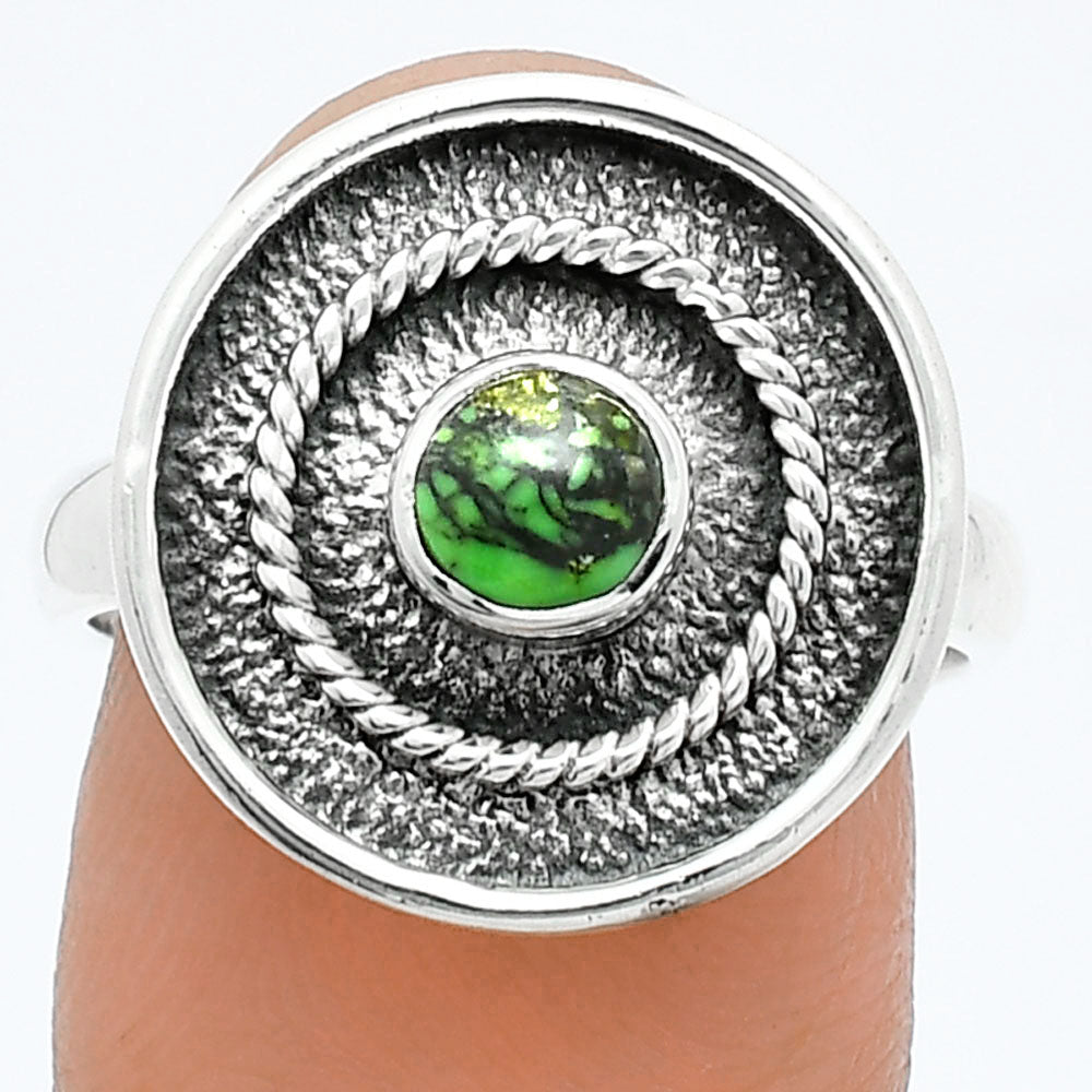 Natural Green Matrix Turquoise Ring size-8 R-1439 SDR244299