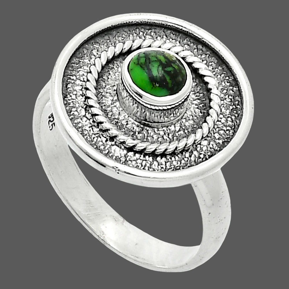 Natural Green Matrix Turquoise Ring size-8 R-1439 SDR244299