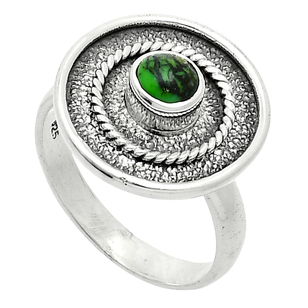 Natural Green Matrix Turquoise Ring size-8 R-1439 SDR244299