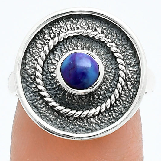 Kingman Purple Dahlia Turquoise Ring size-7 R-1439 SDR244302