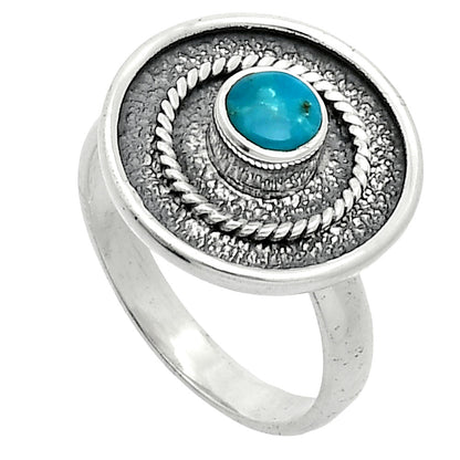 Natural Turquoise Morenci Mine Ring size-8 R-1439 SDR244306