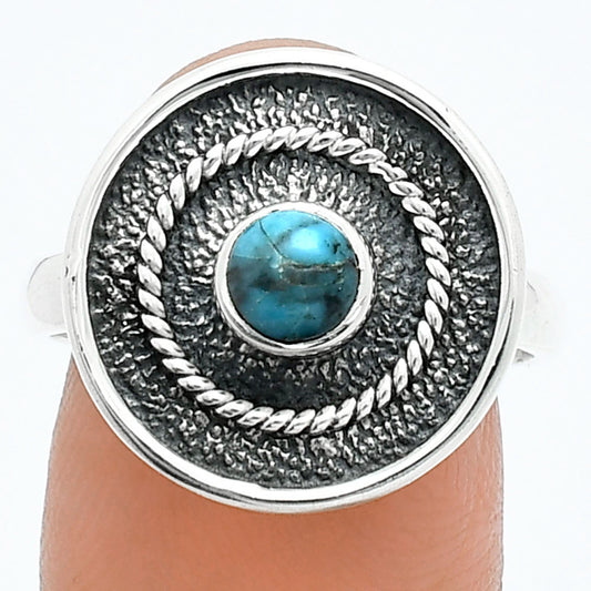 Natural Turquoise Morenci Mine Ring size-8 R-1439 SDR244312