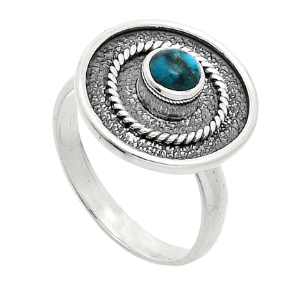 Natural Turquoise Morenci Mine Ring size-8 R-1439 SDR244312