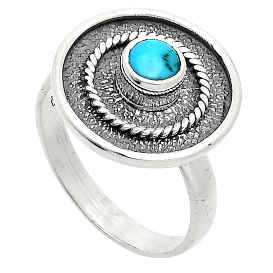 Natural Turquoise Morenci Mine Ring size-8 R-1439 SDR244315