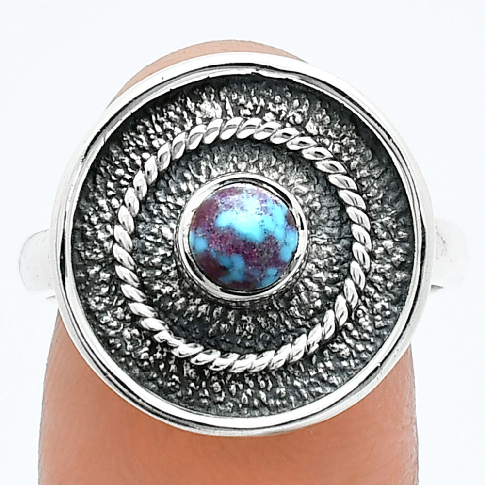 Kingman Purple Dahlia Turquoise Ring size-8 R-1439 SDR244317