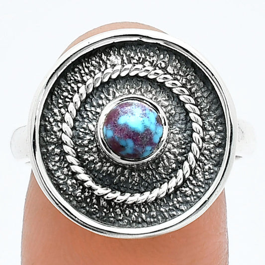 Kingman Purple Dahlia Turquoise Ring size-8 R-1439 SDR244317