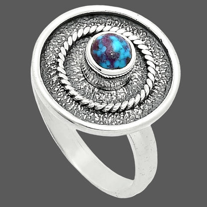 Kingman Purple Dahlia Turquoise Ring size-8 R-1439 SDR244317