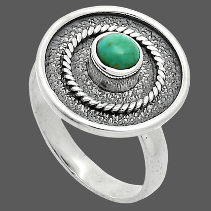 Natural Rare Turquoise Nevada Aztec Mt Ring size-7.5 R-1439 SDR244320