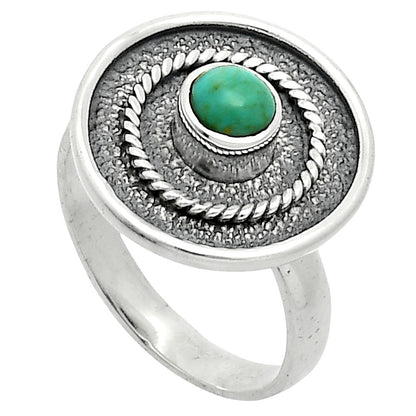 Natural Rare Turquoise Nevada Aztec Mt Ring size-7.5 R-1439 SDR244320