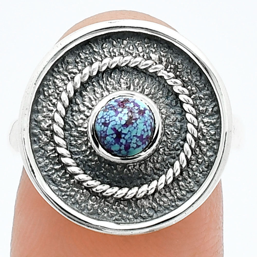 Kingman Purple Dahlia Turquoise Ring size-7 R-1439 SDR244321