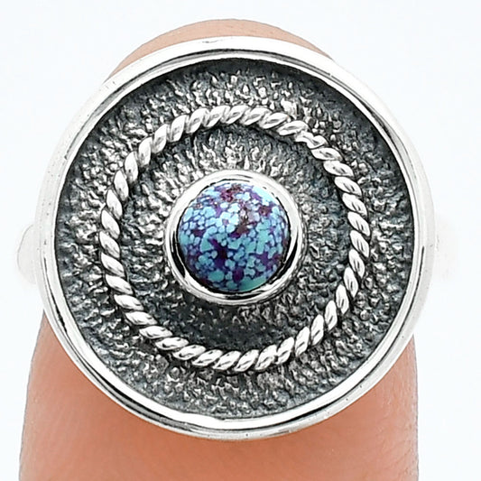 Kingman Purple Dahlia Turquoise Ring size-7 R-1439 SDR244321