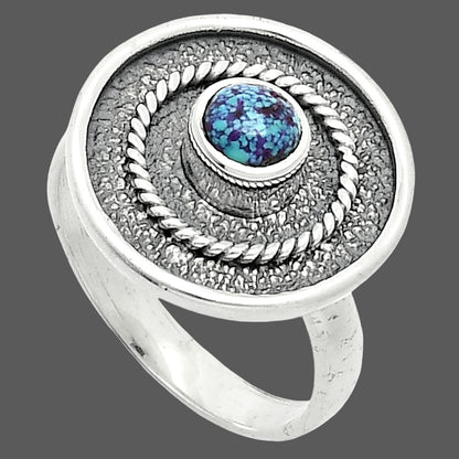 Kingman Purple Dahlia Turquoise Ring size-7 R-1439 SDR244321