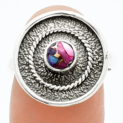 Kingman Pink Dahlia Turquoise Ring size-7.5 R-1439 SDR244327