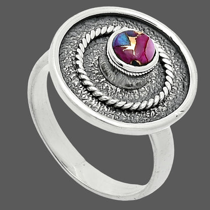 Kingman Pink Dahlia Turquoise Ring size-7.5 R-1439 SDR244327