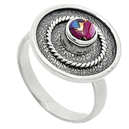 Kingman Pink Dahlia Turquoise Ring size-7.5 R-1439 SDR244327