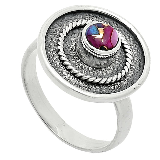 Kingman Pink Dahlia Turquoise Ring size-7.5 R-1439 SDR244327