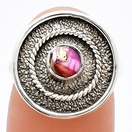 Kingman Pink Dahlia Turquoise Ring size-6 R-1439 SDR244328