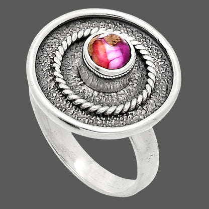 Kingman Pink Dahlia Turquoise Ring size-6 R-1439 SDR244328