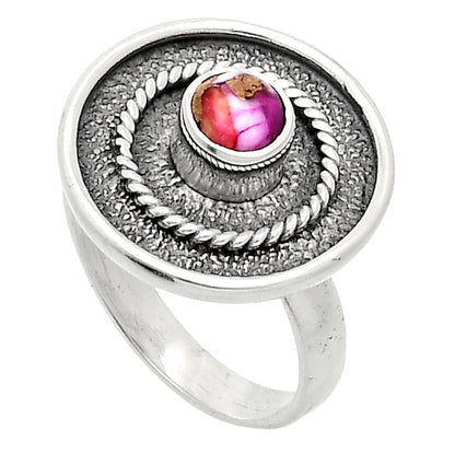 Kingman Pink Dahlia Turquoise Ring size-6 R-1439 SDR244328