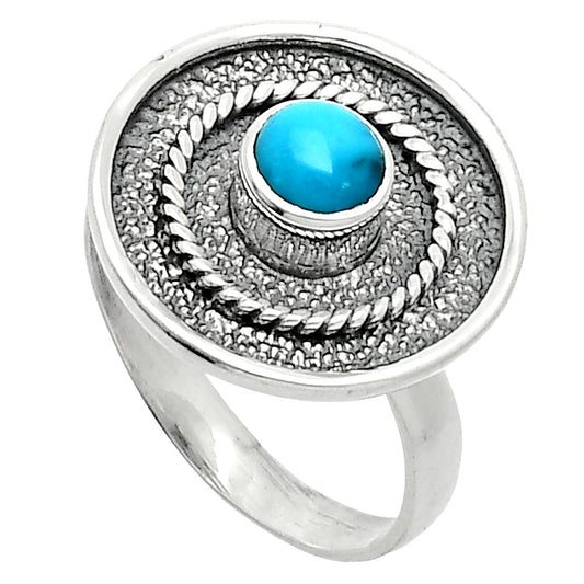 Natural Turquoise Morenci Mine Ring size-7 R-1439 SDR244329