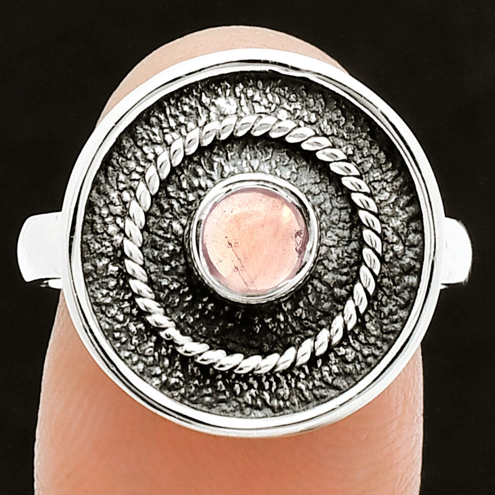 Natural Rose Quartz - Madagascar Ring size-8 R-1439 SDR244337