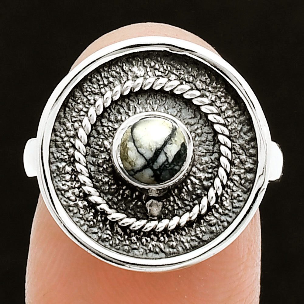 Authentic White Buffalo Turquoise Nevada Ring size-7 R-1439 SDR244339