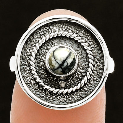 Authentic White Buffalo Turquoise Nevada Ring size-7 R-1439 SDR244339