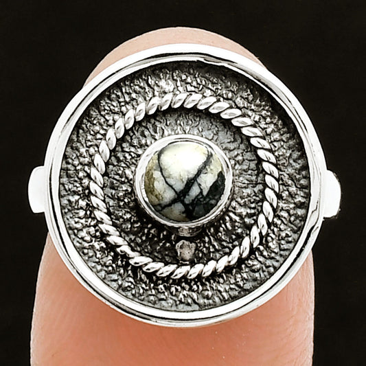 Authentic White Buffalo Turquoise Nevada Ring size-7 R-1439 SDR244339