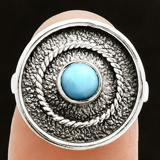 Natural Larimar (Dominican Republic) Ring size-6 R-1439 SDR244340