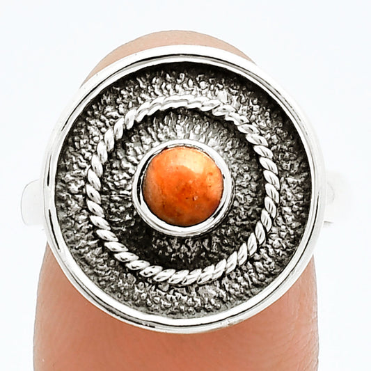 Natural Red Sponge Coral Ring size-8 R-1439 SDR244343