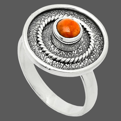 Natural Red Sponge Coral Ring size-8 R-1439 SDR244343