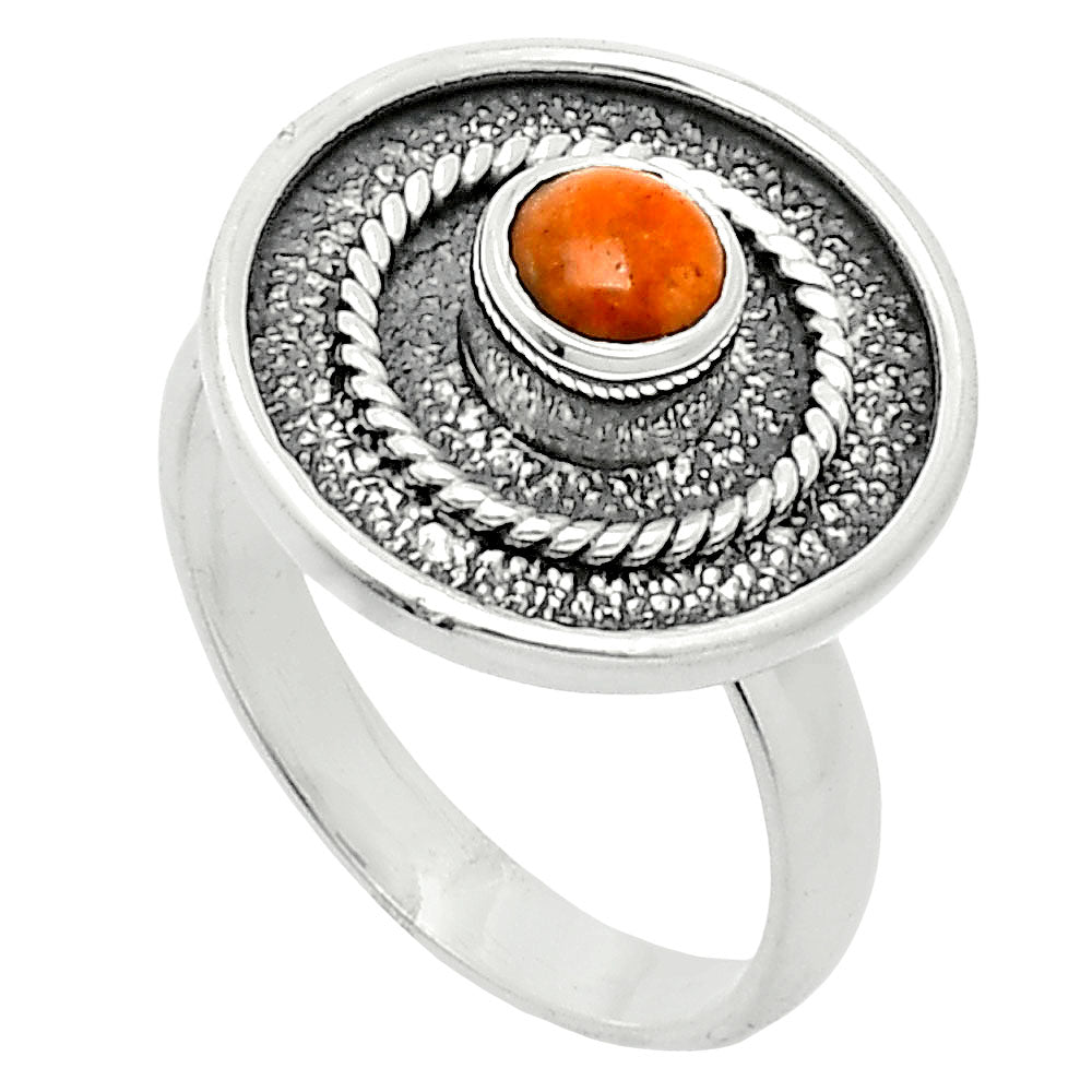 Natural Red Sponge Coral Ring size-8 R-1439 SDR244343