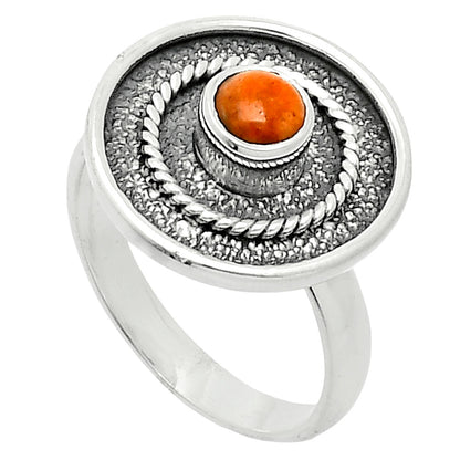 Natural Red Sponge Coral Ring size-8 R-1439 SDR244343