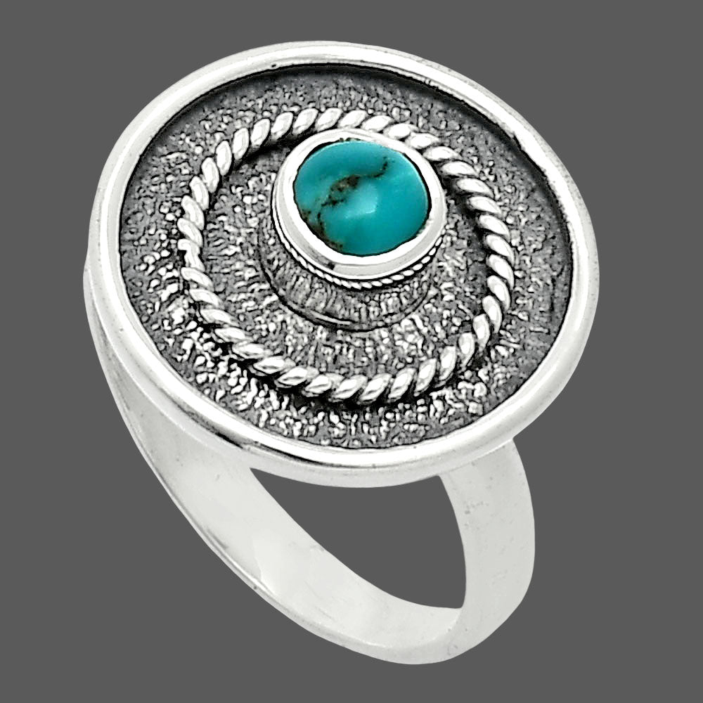 Natural Turquoise Nevada Aztec Mt Ring size-7 R-1439 SDR244345